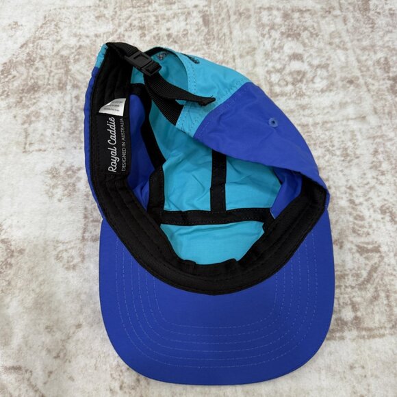 Royal Caddie Hat Cap Strap Back Blue Green Patch Lightweight Golf Mens One Size - Picture 4 of 6